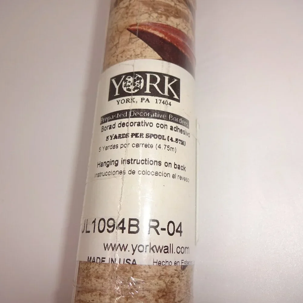 NOS New York Prepasted Decorative Wallpaper Border Stars Berries 7